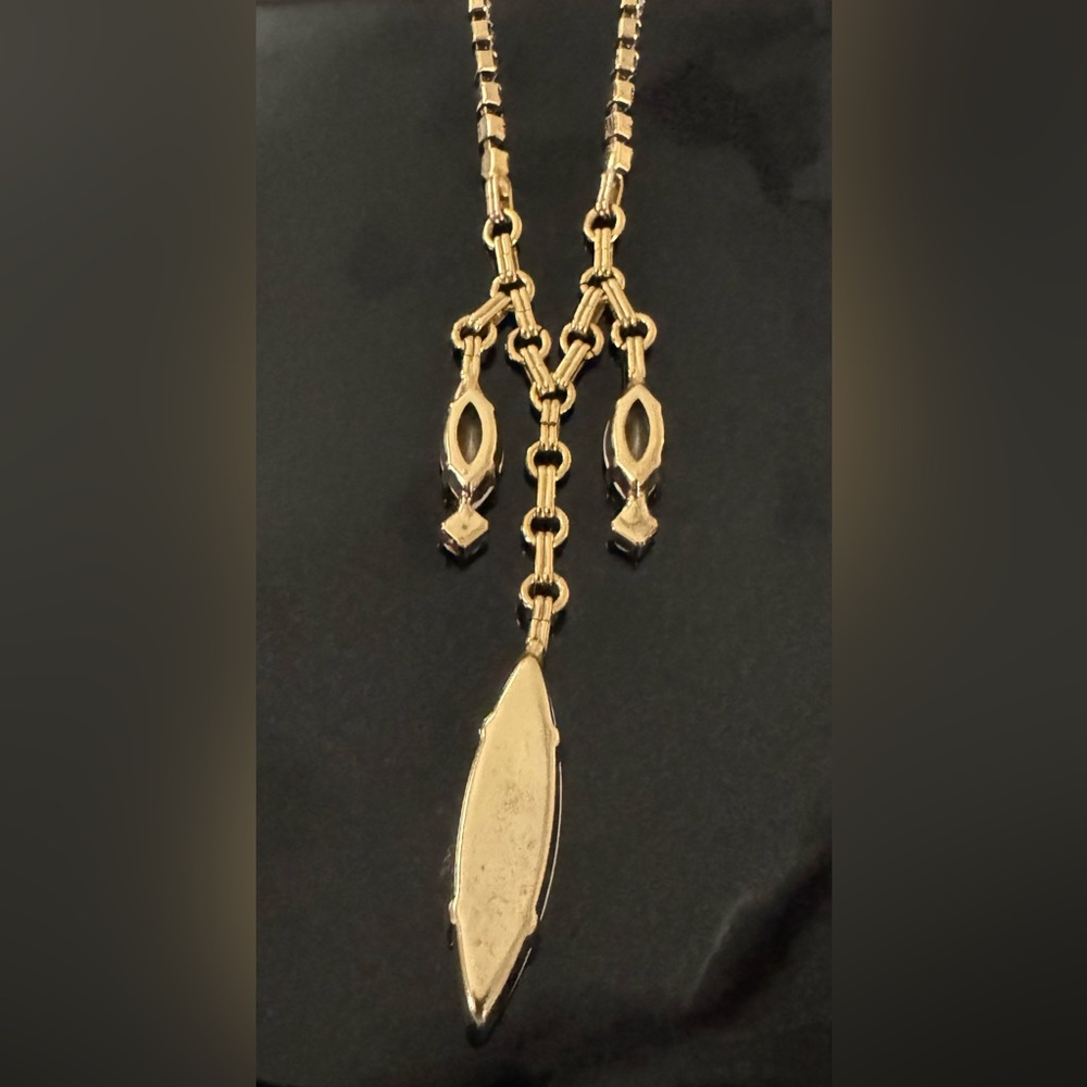 TOVA NEW Navi Gold Necklace w/ Emerald, Green & Clear High Quality Crystals - Picture 7 of 16